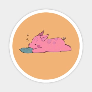 Kawaii Sleeping baby pig is cute Magnet